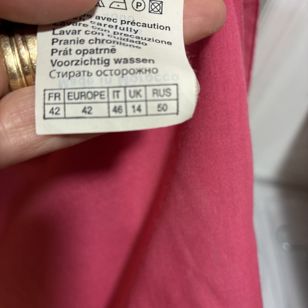 Camaieu Women Dress Size 10 Pink Layered V-neck Spaghetti Strap Tiered Midi - Picture 8 of 12